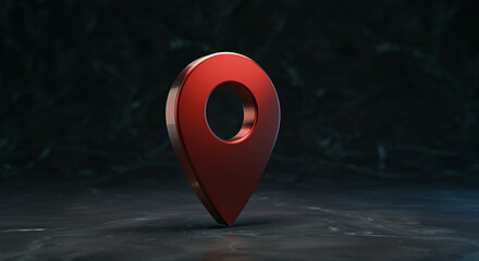 Poster - Location pin and map marker on dark background for navigation and travel