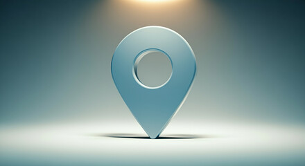 Poster - Location pin isolated on background with soft shadows and light for map marker design