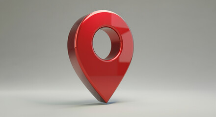 Poster - Location pin marker on map with red design and modern styling