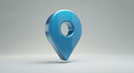 Poster - Location pin 3D model for mapping navigation location symbol