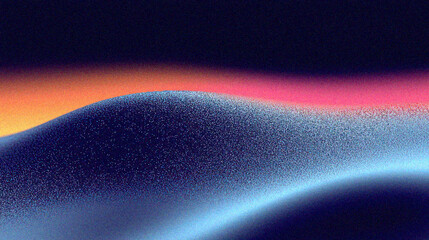 Poster - Grainy gradient background, Abstract smooth wave patterns with a blend of vibrant colors creating a serene and calming visual effect.