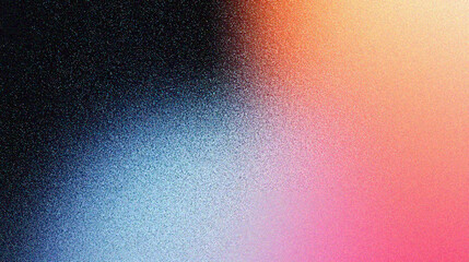 Poster - Grainy gradient background, A vibrant gradient background featuring a blend of blue, pink, and orange hues, perfect for design projects and creative compositions.