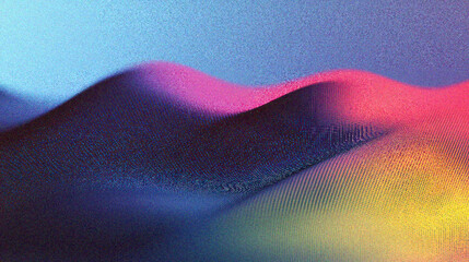 Poster - Grainy gradient background, Abstract wavy texture with vibrant colors creating a dynamic visual experience, perfect for backgrounds, art projects, and digital designs.