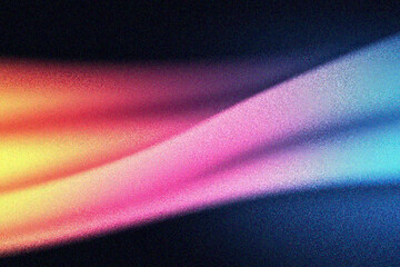 Poster - Grainy gradient background, Abstract colorful waves of light flowing smoothly, creating a vibrant gradient effect against a dark background for artistic presentations.