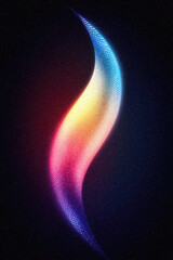 Poster - Grainy gradient background, A vibrant swirl of colors blending together in a mesmerizing wave pattern, radiating energy and harmony against a dark backdrop.