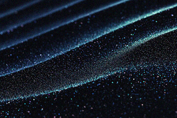 Grainy gradient background, Abstract close-up of shimmering particles on a dark surface, creating a mesmerizing wave pattern with a sense of depth and motion.