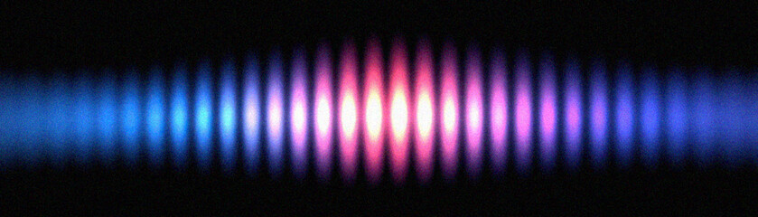Poster - Grainy gradient background, An abstract visualization of vibrant sound waves, radiating in rhythmic patterns, blending colors of blue, pink, and purple for a mesmerizing effect.
