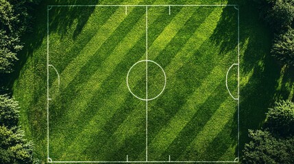 Poster - An abstract representation of football play strategy on the field with minimalistic arrows and geometric shapes Large space for text in center Stock Photo with copy space
