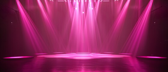 Poster - Pink Stage Lights with Dramatic Light Rays