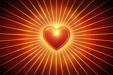 Canvas Print - Glowing heart with radiant warm light