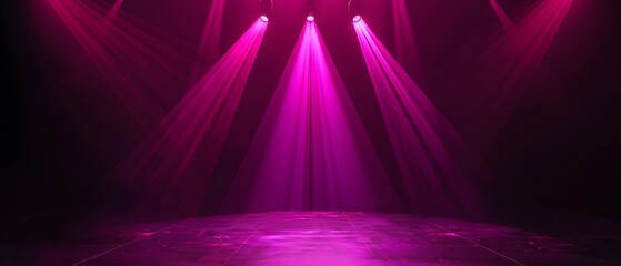 Poster - Dynamic Pink Lighting in Empty Stage Setting