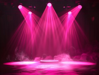 Poster - Pink Spotlight with Smoke and Dramatic Lighting Effects