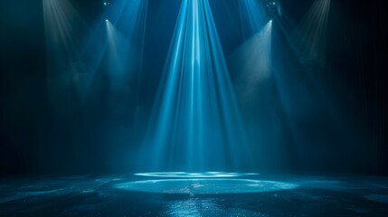 Aufkleber - Dramatic Light Beams in a Dark Stage Environment