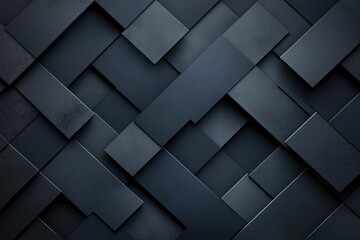 Fototapete - Dark pattern background with geometric designs in black and gray, creating a sleek, contemporary feel