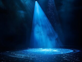 Aufkleber - Bright Blue Light Beam in Dark Environment