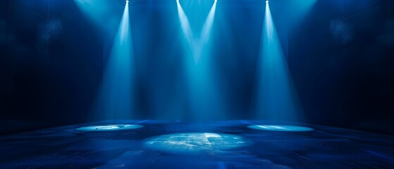 Aufkleber - Blue Stage with Dramatic Lighting Effects
