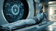 © phattharabodin - A medical robot conducting a patient scan in a futuristic hospital, showing AI-powered diagnostics and treatment planning.