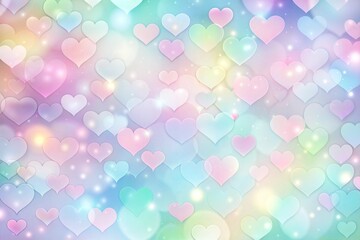 Canvas Print - pastel heart background with romantic feel