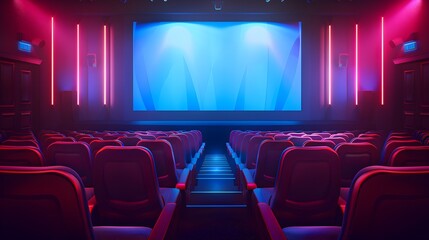 Poster - Vibrant Cinema with Colorful Lighting Effects