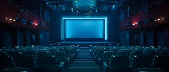 Poster - Modern Cinema Stage with Soft Blue Light Effect