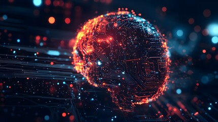 Poster - A Glowing Sphere with Circuitry and Bokeh Lights