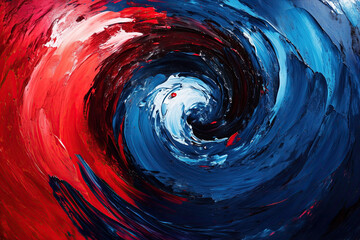 Wall Mural - Fusion of red and blue in a dynamic swirl