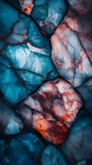 River Stones, Smooth, Colorful and Shiny, Abstract Image, Texture, Pattern Background, Wallpaper, Cover and Screen for Smartphone, PC, Laptop, 9:16 and 16:9 Format