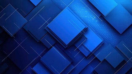 Wall Mural - abstract blue background with layered squares and grids, creating a modern and sleek design perfect 