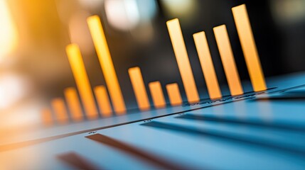 Poster - Close-up of a bar graph with clear, bold bars and a clean background, providing ample space on the right side for copy or data labels.