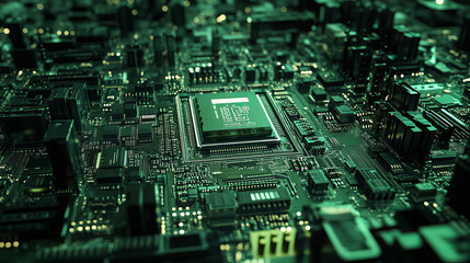 Poster - the central processing unit, or cpu, is the brain of a computer. this image shows a 3d representatio