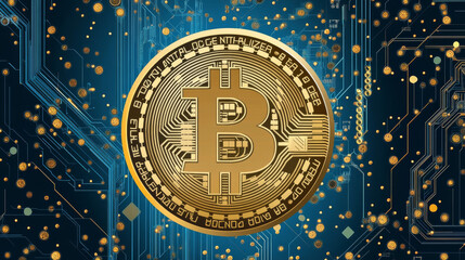 Poster - Bitcoin is a digital currency. Its value is growing rapidly. It's traded globally. This banner shows how Bitcoin is promoted online.