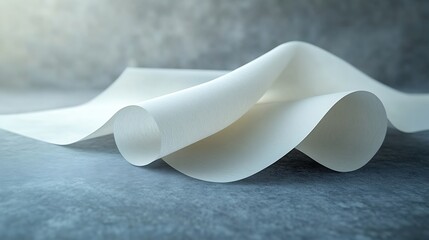 Poster - Blank paper folded on gray background : Generative AI