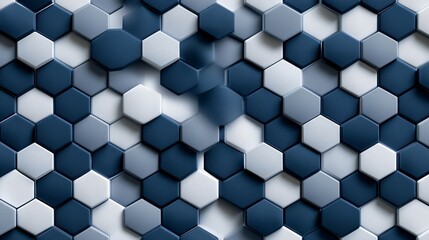 Wall Mural - Abstract geometric background with hexagonal pattern in blue and white colors.