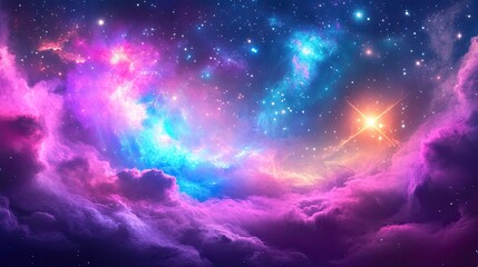 Wall Mural - stary night cosmos. universe science astronomy. colorful space galaxy cloud nebula. illustration for