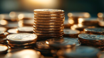 Leinwandbilder - concept marketing finance business background and coins : Generative AI