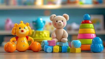 Poster - Card 5x7 with baby toys : Generative AI