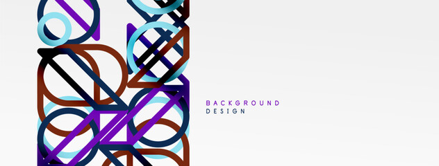 Aufkleber - Abstract background - colorful circle lines technology or business digital template