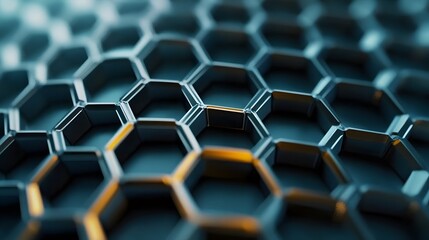 Poster - Abstract Close-up of a 3D Hexagonal Pattern