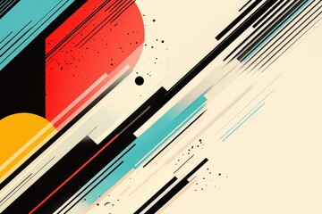Poster - Vibrant abstract design featuring bold colors and dynamic shapes, perfect for modern art projects or creative backgrounds.