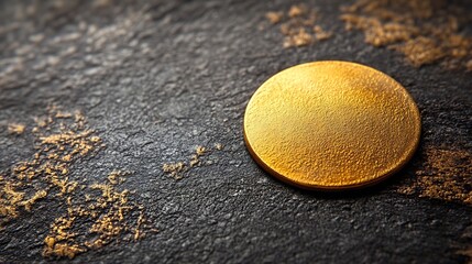 Poster - Blank template for gold coin or medal with metal texture : Generative AI