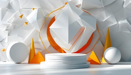 Wall Mural - Contemporary White 3D Geometric Abstract Design for Modern Graphic Poster Background