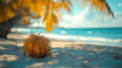Aufkleber - Palm on the beach Dominican republic : Generative AI