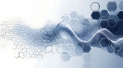 Abstract hexagonal pattern with a flowing white line