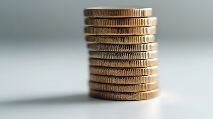 Aufkleber - Coin stacks on a white background : Generative AI