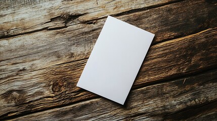 Poster - Blank flyer over wooden background to replace your design : Generative AI