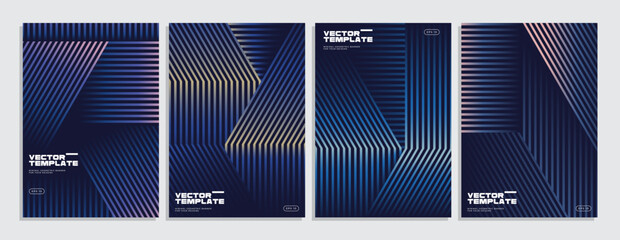 Fototapete - Minimal geometric posters set. Abtract vector design.
