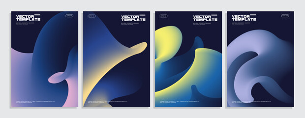 Fototapete - Minimal geometric posters set. Abtract vector design.