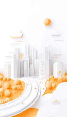 Wall Mural - Abstract modern city skyline with empty highway background