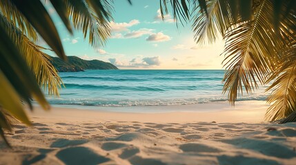 Poster - tropical beach : Generative AI
