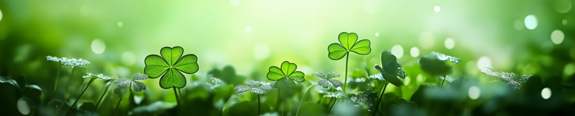 Poster - Celebrate St. Patrick's Day with lucky-themed backgrounds that radiate festive cheer Featuring vibrant green hues,shamrocks,leprechauns, pots gold, these designs set perfect atmosphere for the holiday